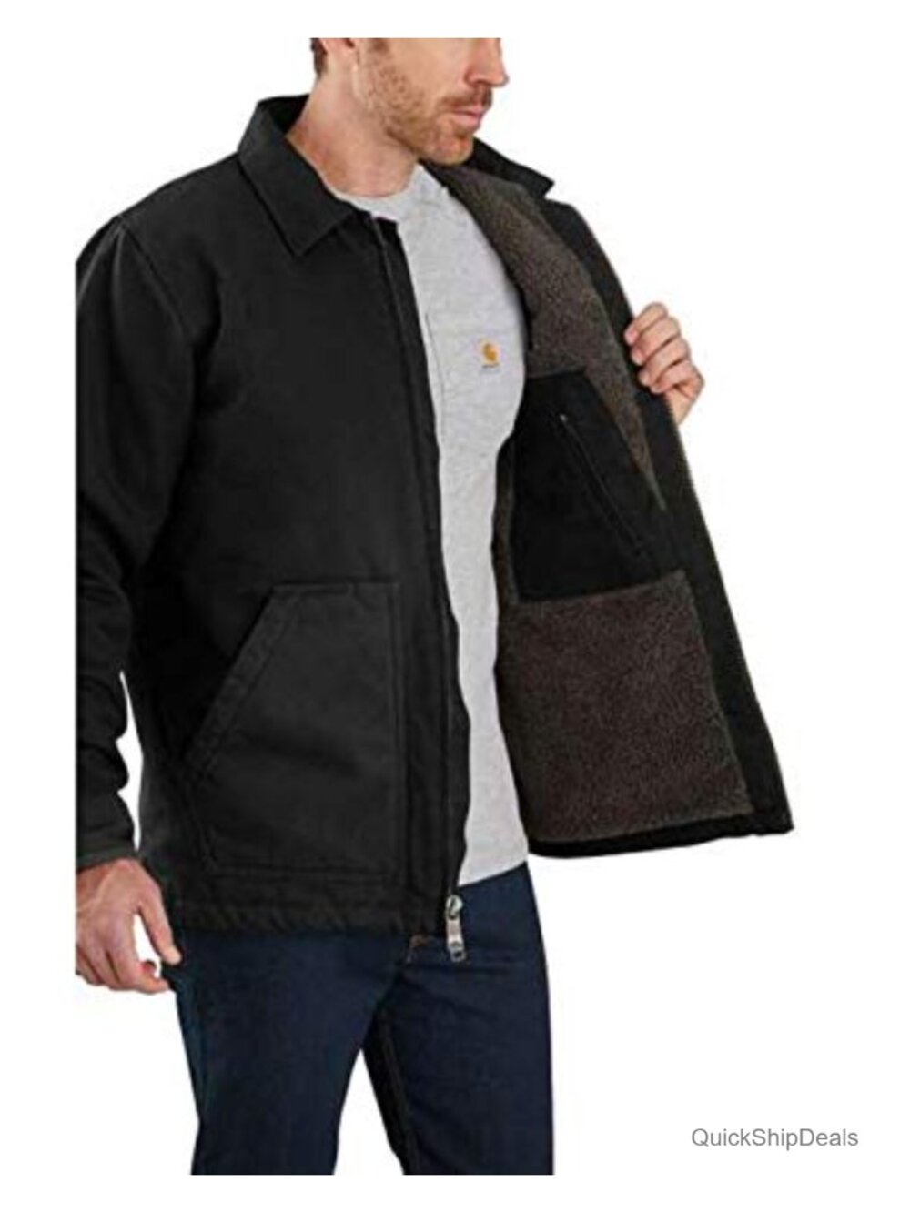 Washed Duck Ridge Lined Work Coat - Picture 2 of 4